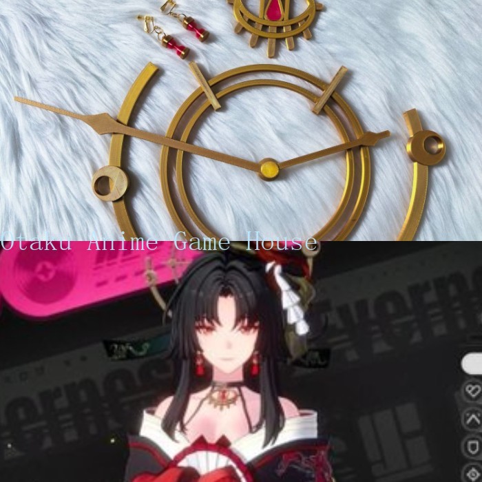 Cosplay Prop 3D Print - Neverness To Everness Hotori 3D พิมพ์ลายคอสเพลย์อุปกรณ์ประกอบฉากคลิปผมตกแต่งต่างหูเล่นบทบาทอุปกรณ์เสริมกิ๊บติดผมของขวัญฮาโลวีน