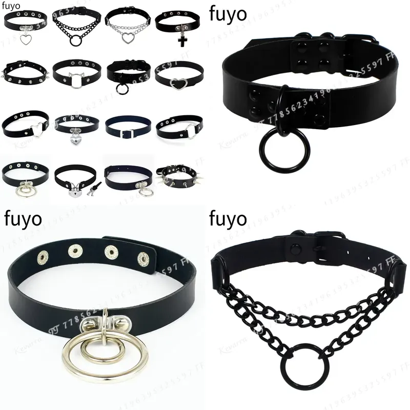 Magnetic Clasp Cosplay - โชคเกอร์หนังสไตล์พังก์สุดเซ็กซี่ คอสเพลย์กอธิค เครื่องประดับสำหรับผู้หญิง สร้อยคอแบบกอธิค เครื่องประดับฮาราจูกุ
