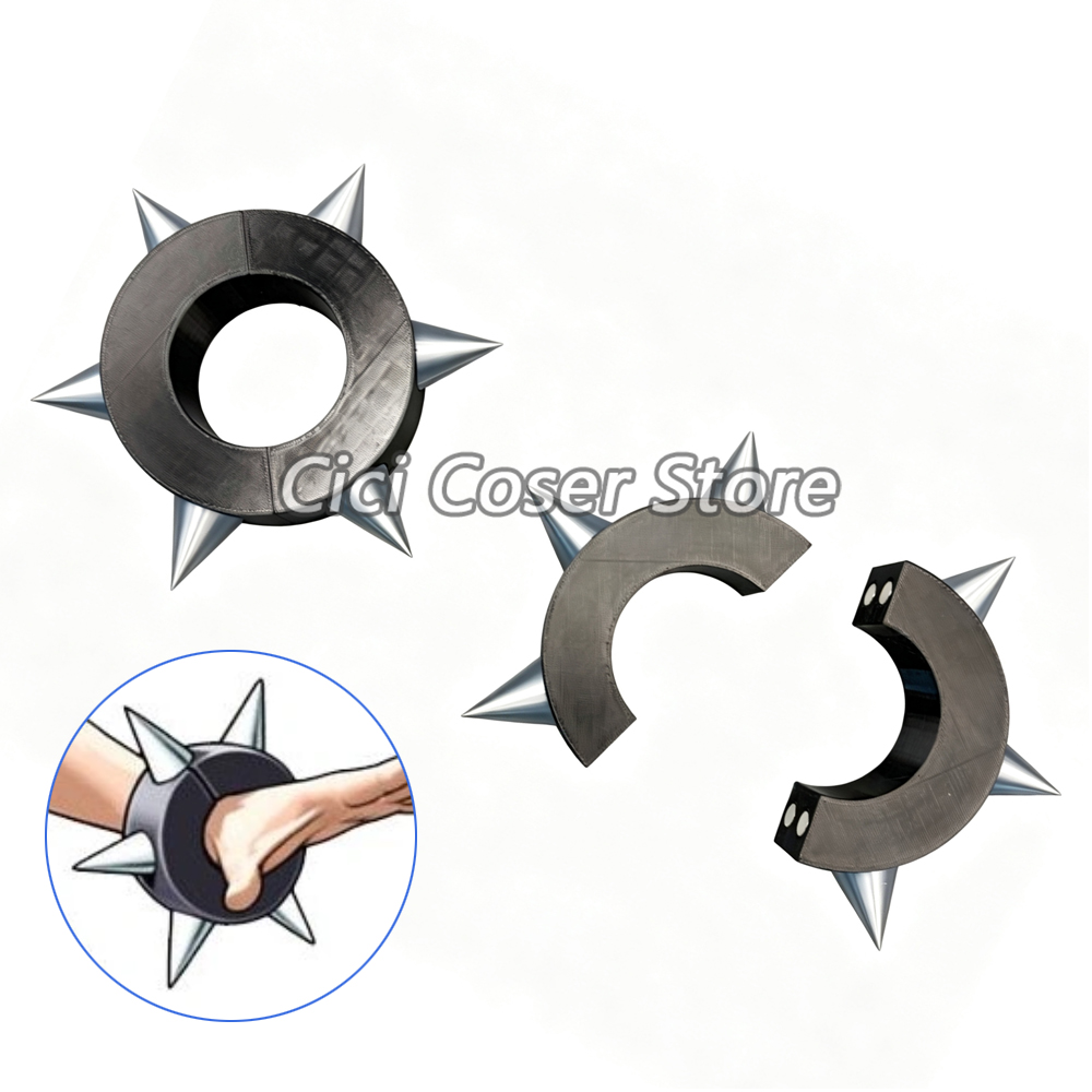 Magnetic Clasp Cosplay - อุปกรณ์คอสเพลย์เกมอนิเมะ ชุนลี่ กังฟูจีน กำไลข้อมือสีดำพร้อมตัวล็อกแม่เหล็ก สำหรับผู้หญิงและผู้ชาย งานปาร์ตี้ฮาโลวีนและการสวมบทบาท