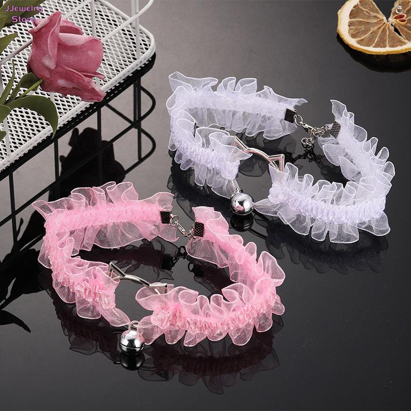 Magnetic Clasp Cosplay - โชคเกอร์ลูกไม้ปรับได้4สไตล์พร้อมกระดิ่งสายรัดคอกอธิคน่ารักสำหรับผู้หญิงหญิงสาวเครื่องประดับแฟชั่นคอสเพลย์ปาร์ตี้