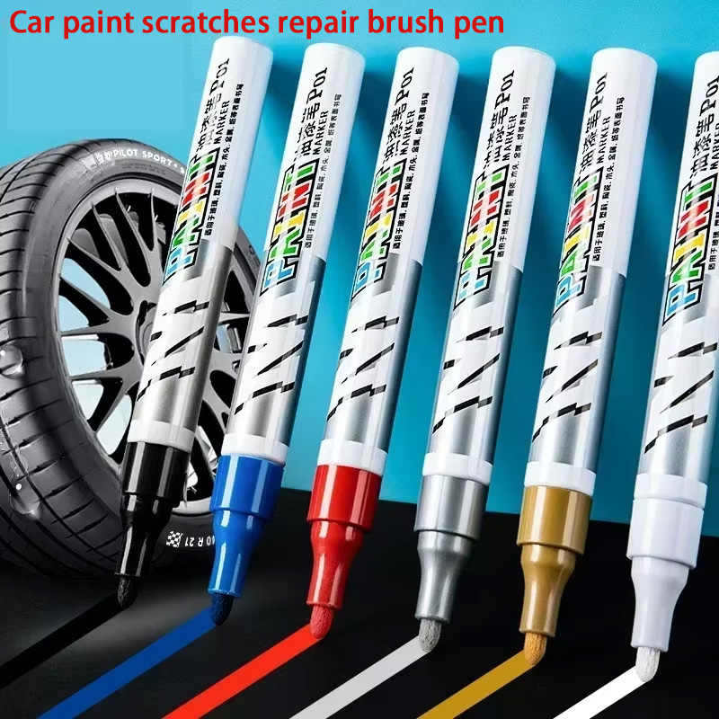 Metallic Spray Paint - ปากกาซ่อมสีรถยนต์กันน้ำ สำหรับซ่อมรอยขีดข่วน สีดำ ขาว เงิน แดง